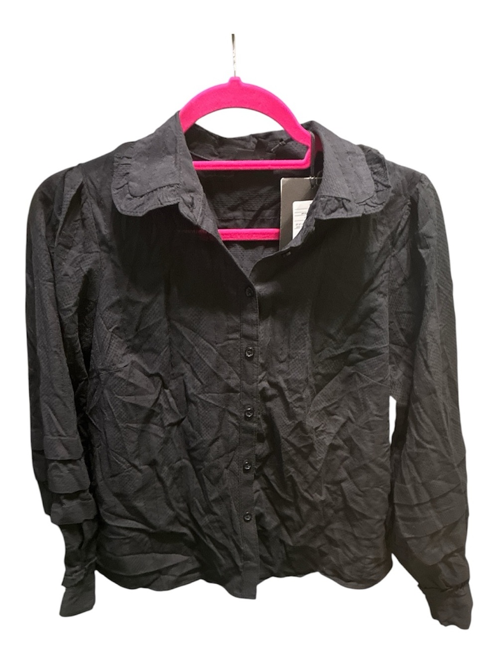 Who What Wear long sleeve Black Button-Front Shirt